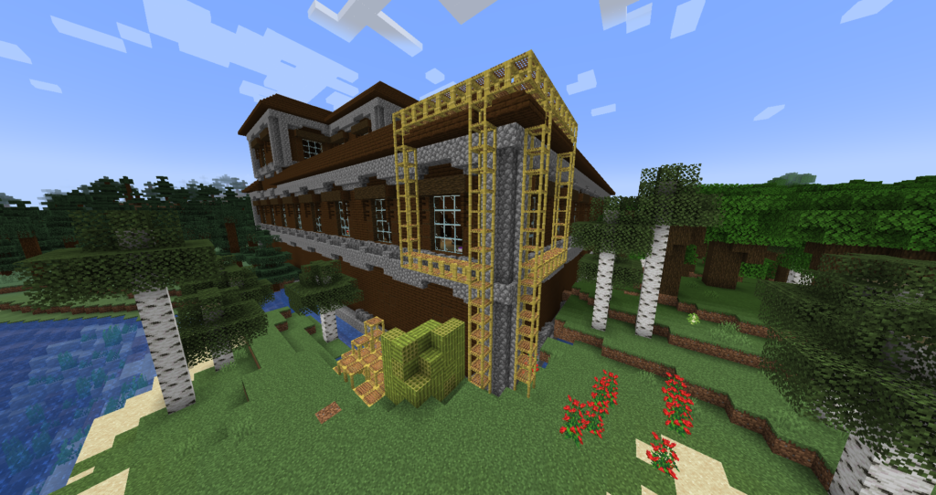 Wie man in Minecraft ein Scaffolding baut scaffolding